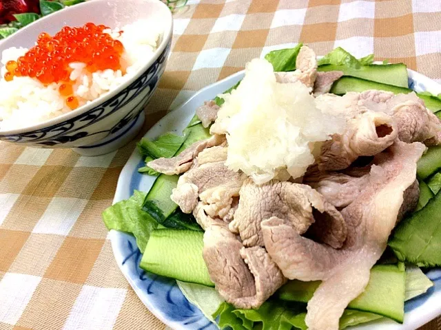 冷しゃぶ、いくら丼|ゆりさん