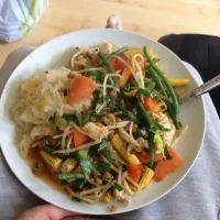 Chicken stir fry and sauerkraut|gareth williamsさん