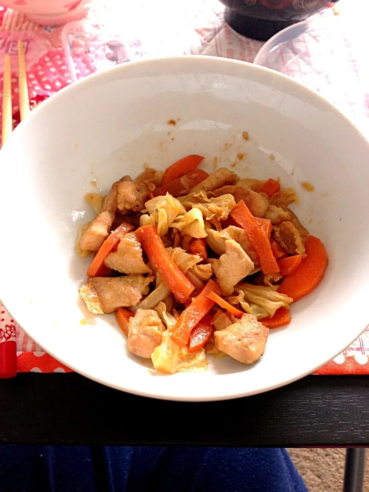 鶏胸肉とキャベツの味噌炒め|みすずさん