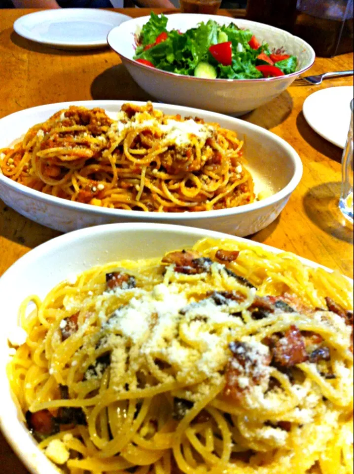 ローマ風カルボナーラとボロニェーゼで夕食です|Chef 中川浩行さん