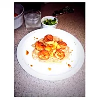 Spicy citrus chicken and sautéed shrimp with angel hair pasta and side of garden vegetables. The love|simone cheeksさん