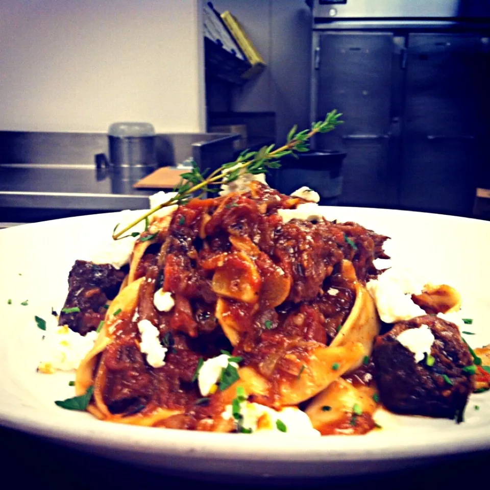 Short Rib Papperdale topped with goat cheese.|Andrew C Messinaさん