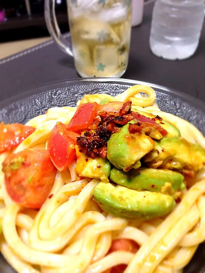 食べるラー油DEうどん♡|ちょもらんまさん