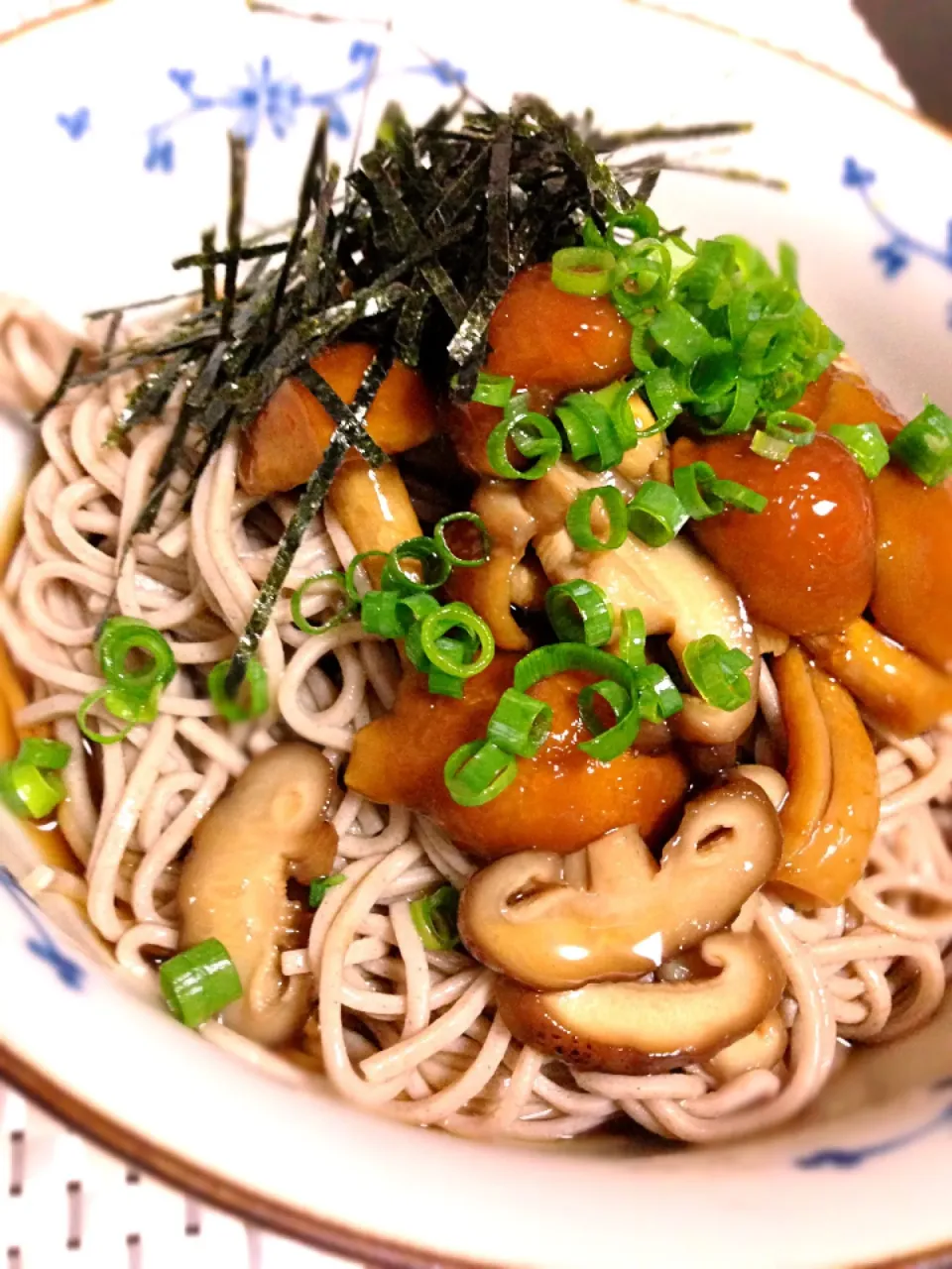 夜食に…冷しキノコ蕎麦♡|yuさん