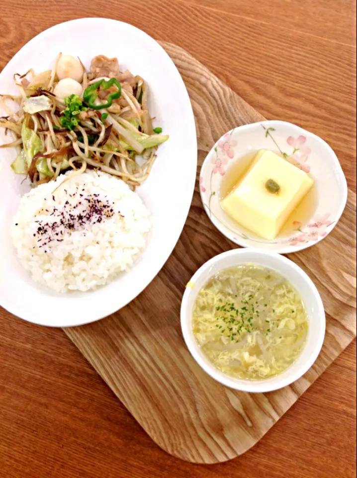 Snapdishの料理写真:野菜炒めランチ|阿部直樹さん