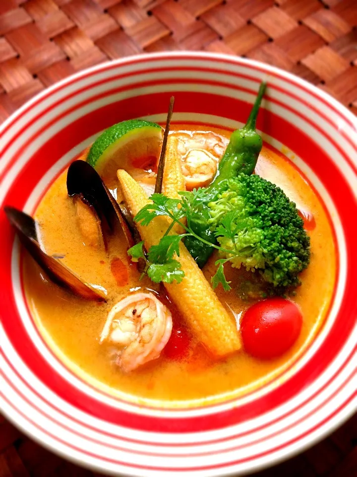 Snapdishの料理写真:Tom yum goong🔥ต้มยำกุ้ง🔥ﾄﾑﾔﾑｸﾝ|🌈Ami🍻さん