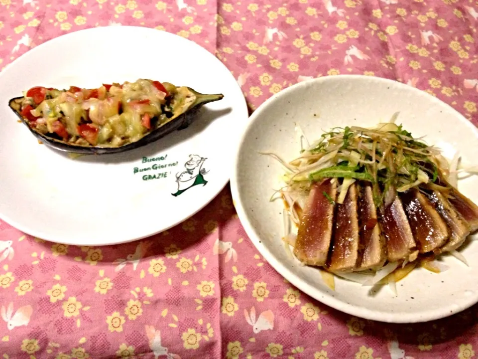 ナス丸ごとグラタン＆マグロのさっぱり焼き|なつきさん