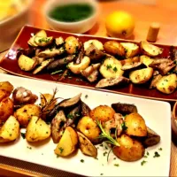 Roasted root vegetables with anchovy dip