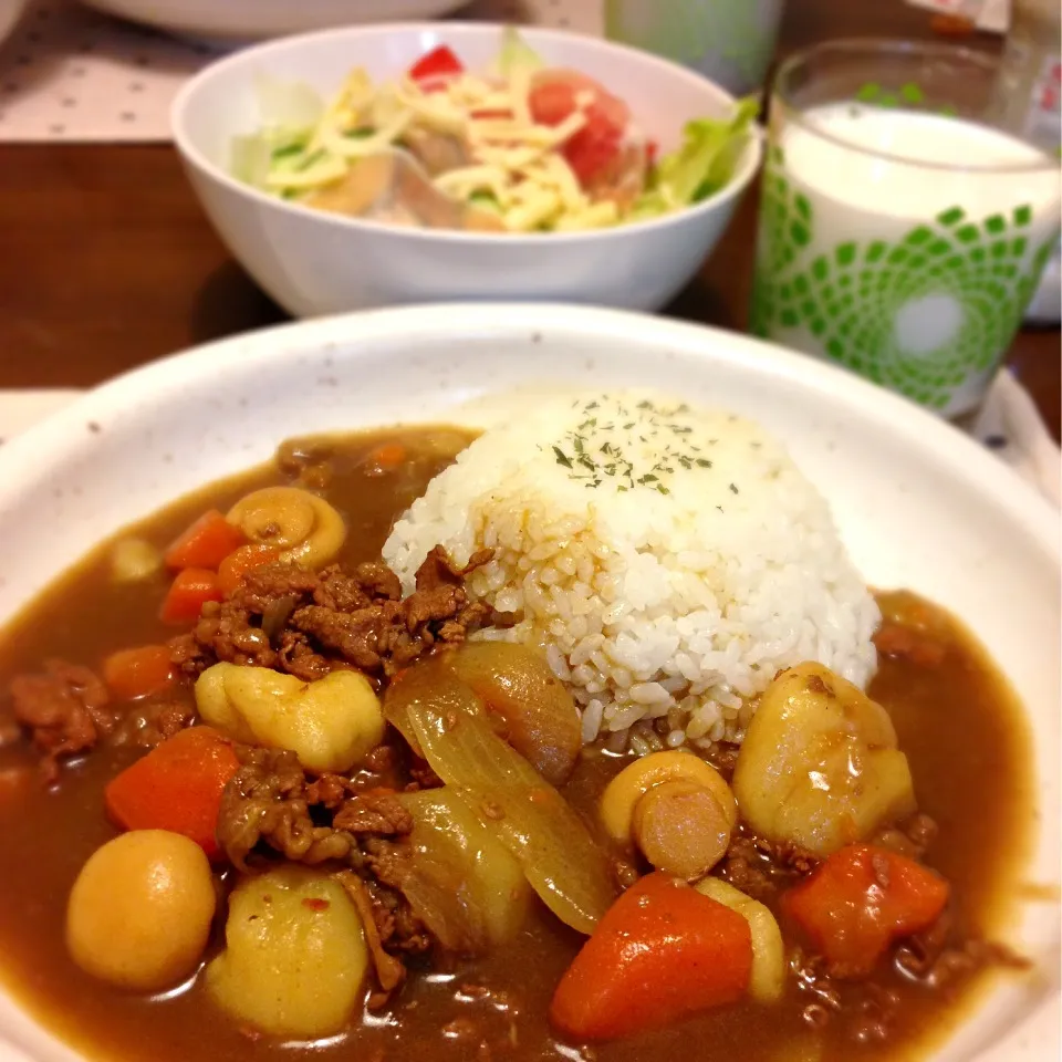 野菜ごろごろカレー！マッシュルームうまし！|ツナコさん