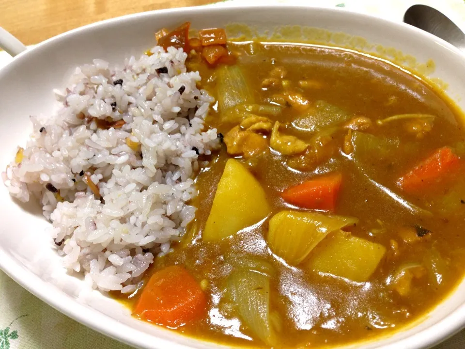 今日のカレー🍛カボチャ入りチキンカレー🐓|こいちさん