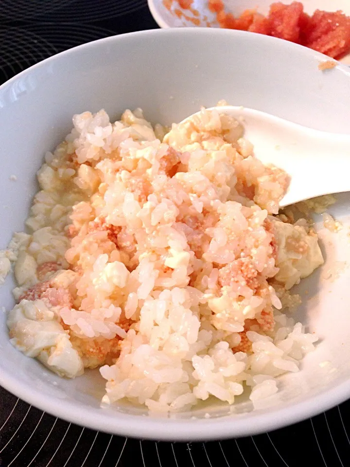 花のズボラ飯 豆腐明太子丼|ponnaoさん