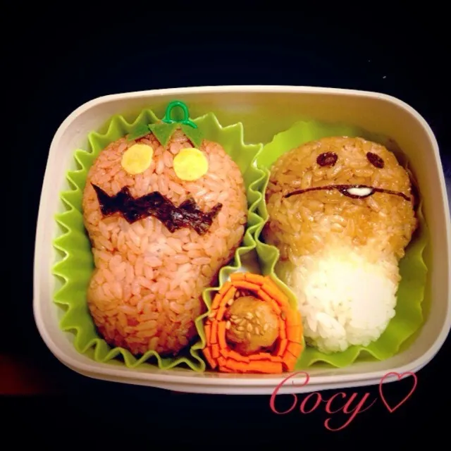 Snapdishの料理写真:激辛なめことなめこ弁〜旦那さんのお弁当|♡Q♡さん