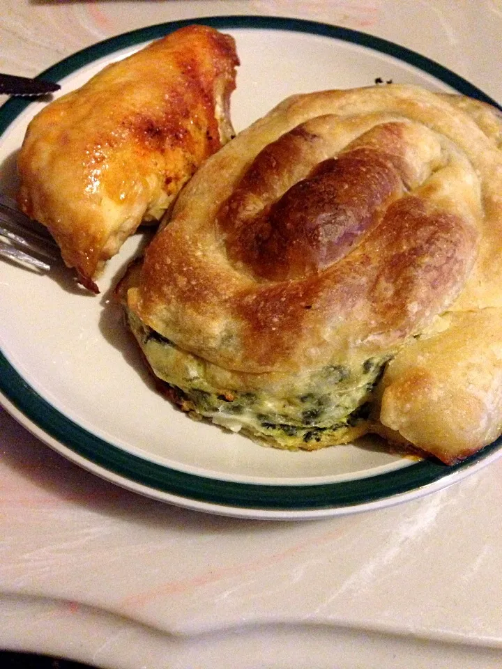 Spinach Pita (Pie) w. Grilled Chicken Breast|Mirnes Basicさん