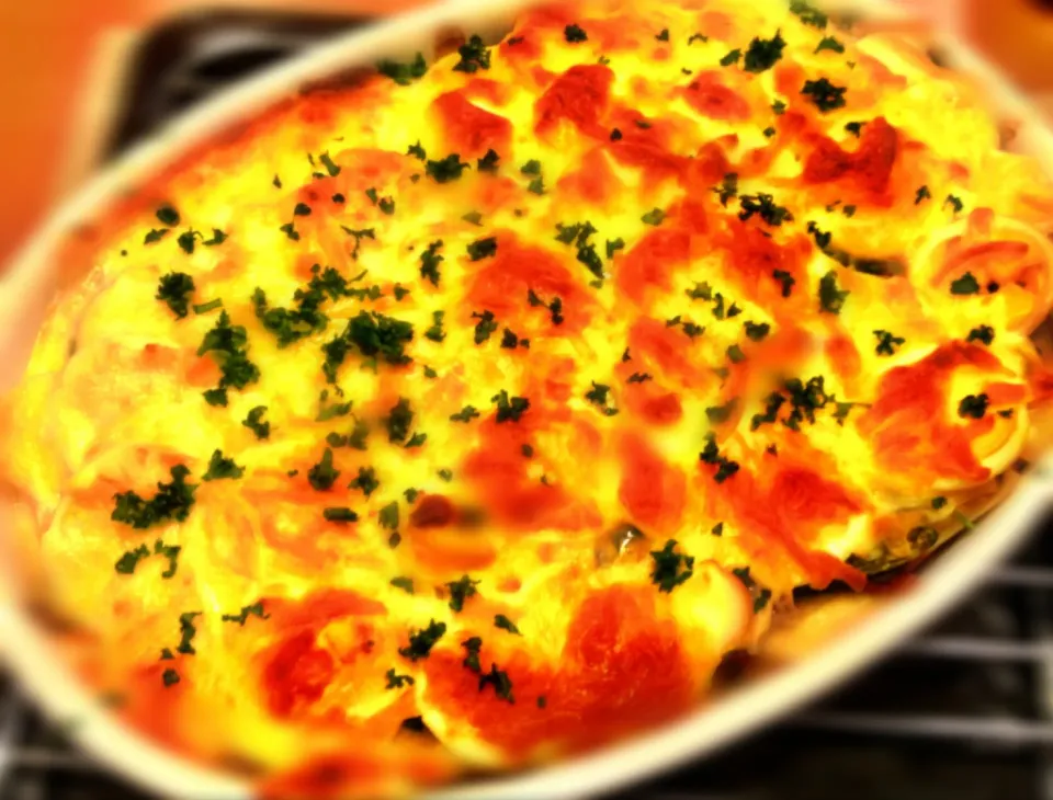 Spinach and egg lasagna for eight!!|Kirk Awiamさん