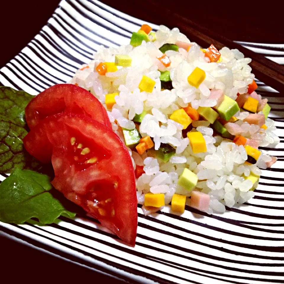 Salad rice of cube cut vegetables|nori.co.jpさん