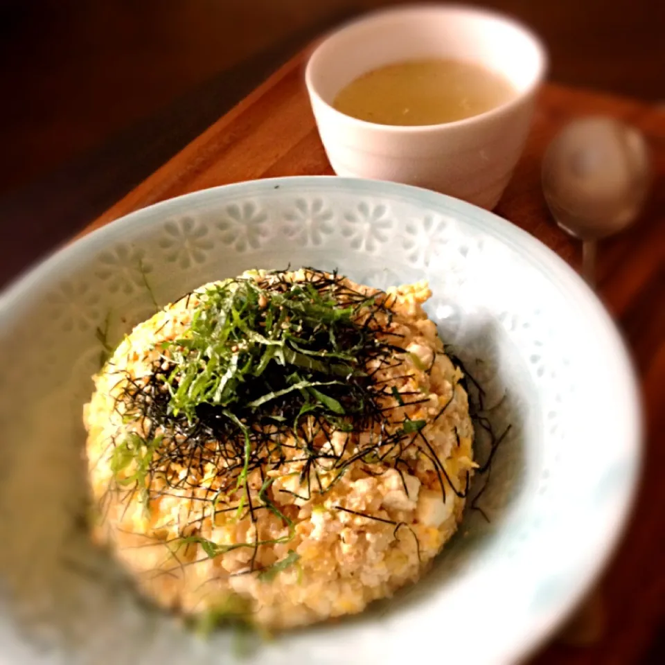 豆腐とタラコのしっとり焼きめし♪|まんどしゃさん