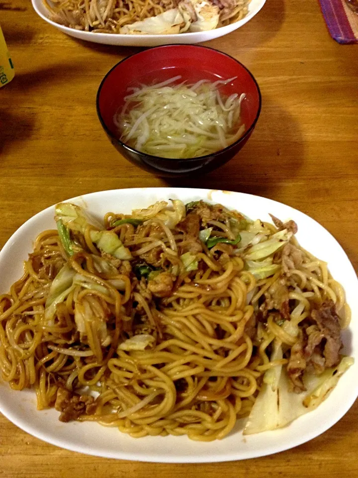 焼きそば(^O^)／（左からソース、ひるぜん、塩）|すかラインさん