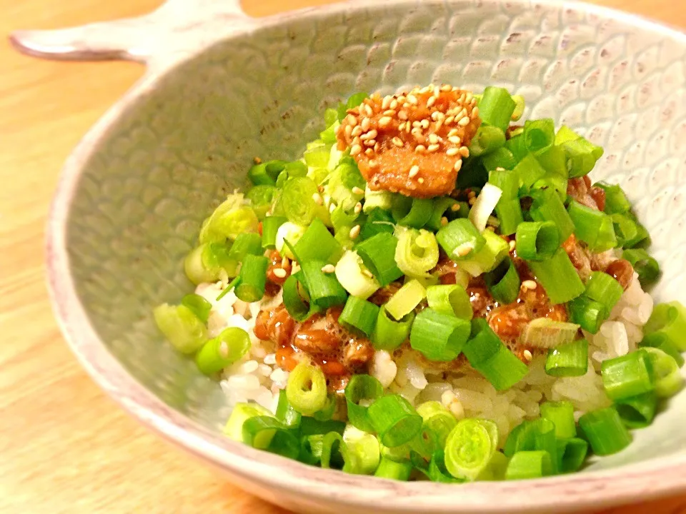 たっぷり葱味噌の納豆丼|ユキさん