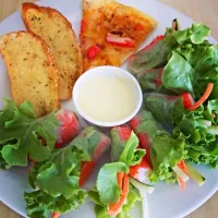 Fresh salad with wasabi&mayo dipping sauce & leftover|ivyさん