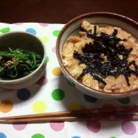 親子丼♡ほうれん草のおひたし|りのりいいいいさん