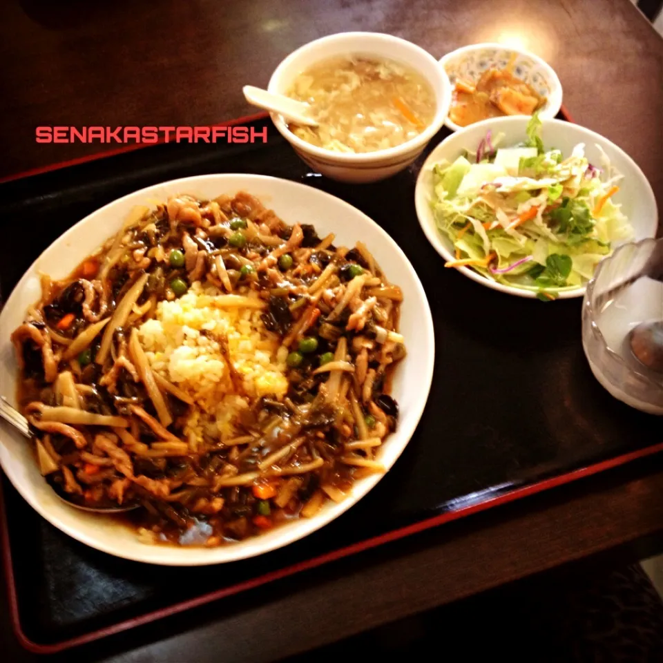 豚肉と高菜のあんかけ炒飯定食 @新福来|愛さん