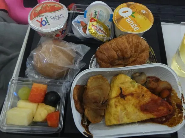 カタール航空機内食　ドーハ→ブリュッセルお昼|離乳食完了期 1歳さん