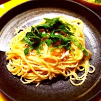 Snapdishの料理写真:明太子とえのきのクリームパスタ♡|フランスパンさん