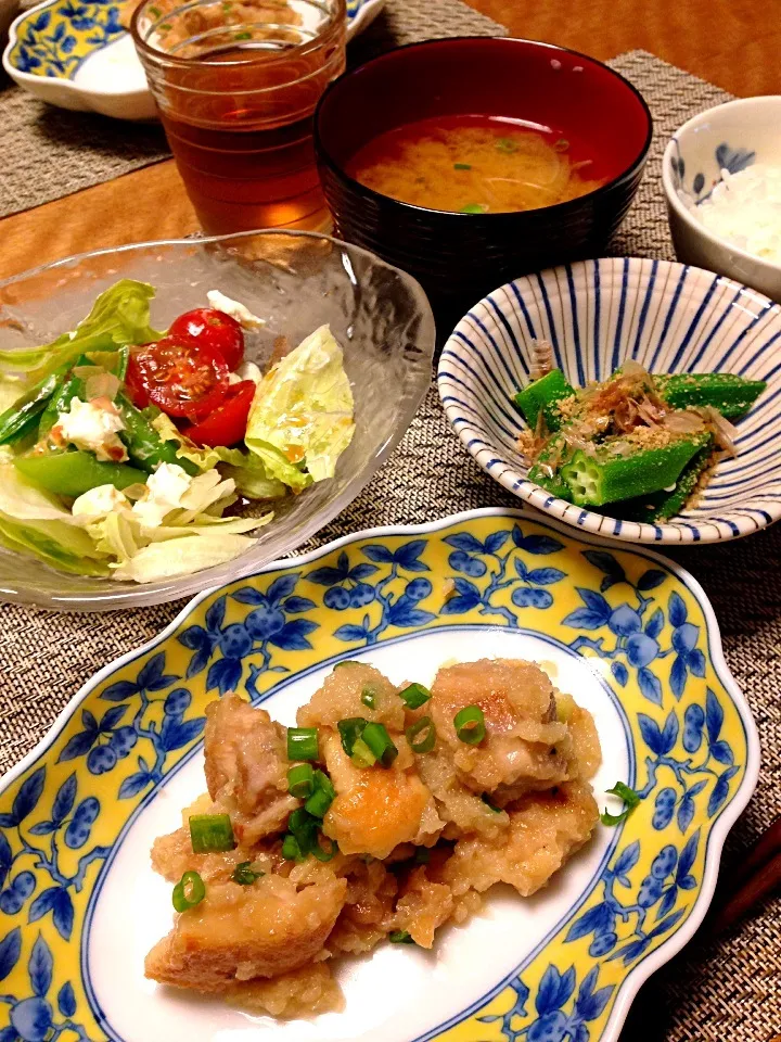 Snapdishの料理写真:鶏肉の梅おろし炒め煮など|Sakikoさん