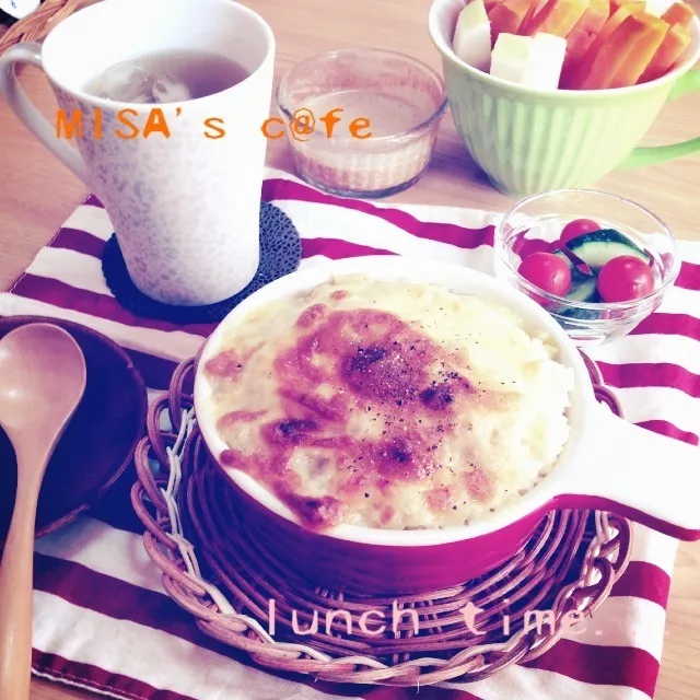 Snapdishの料理写真:残りシチューでドリアLUNCH☆|みさmamanさん