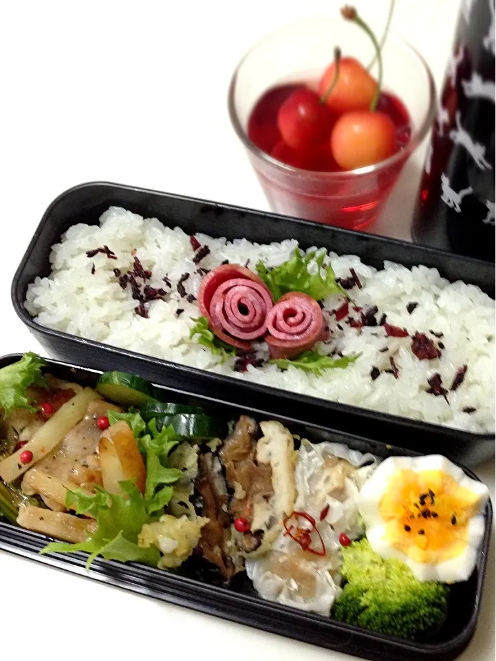 Snapdishの料理写真:6/25 鶏肉のバジル焼弁当|Mikaさん