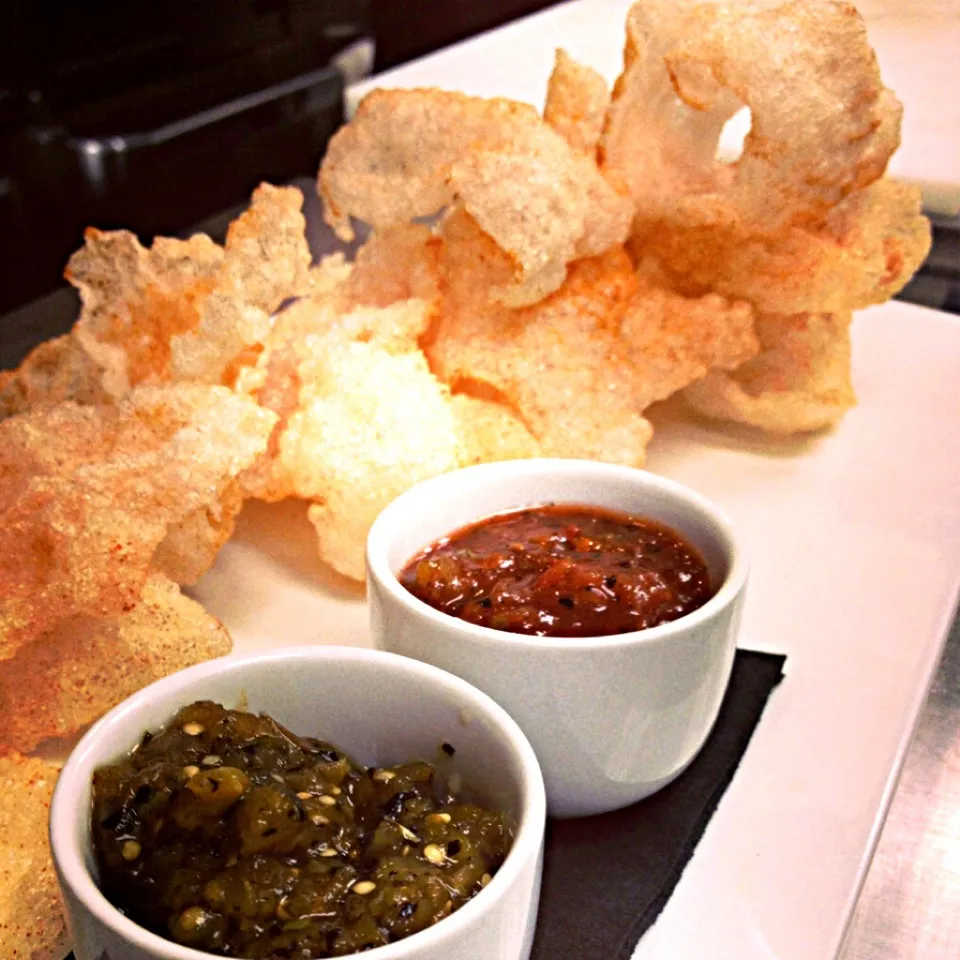 Vegan chicharron, salsa verde & roasted orange salsa|andrew franciscoさん