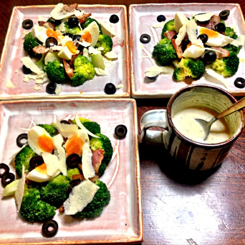 Snapdishの料理写真:Broccoli Caesar salad|Kirk Awiamさん