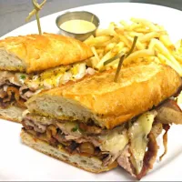 Roasted pork and sandwich with bacon and roasted tomato aioli.|Andrew C Messinaさん