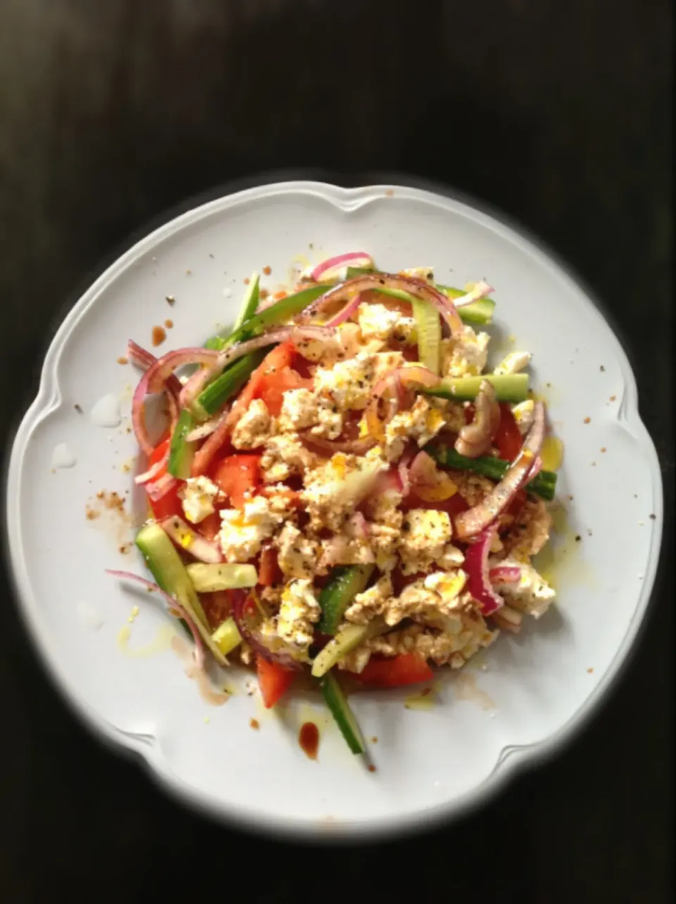 Ricotta cheese salad + Balamic vinegar  リコッタチーズサラダ、バルサミコ酢かけ|ずきみくさん