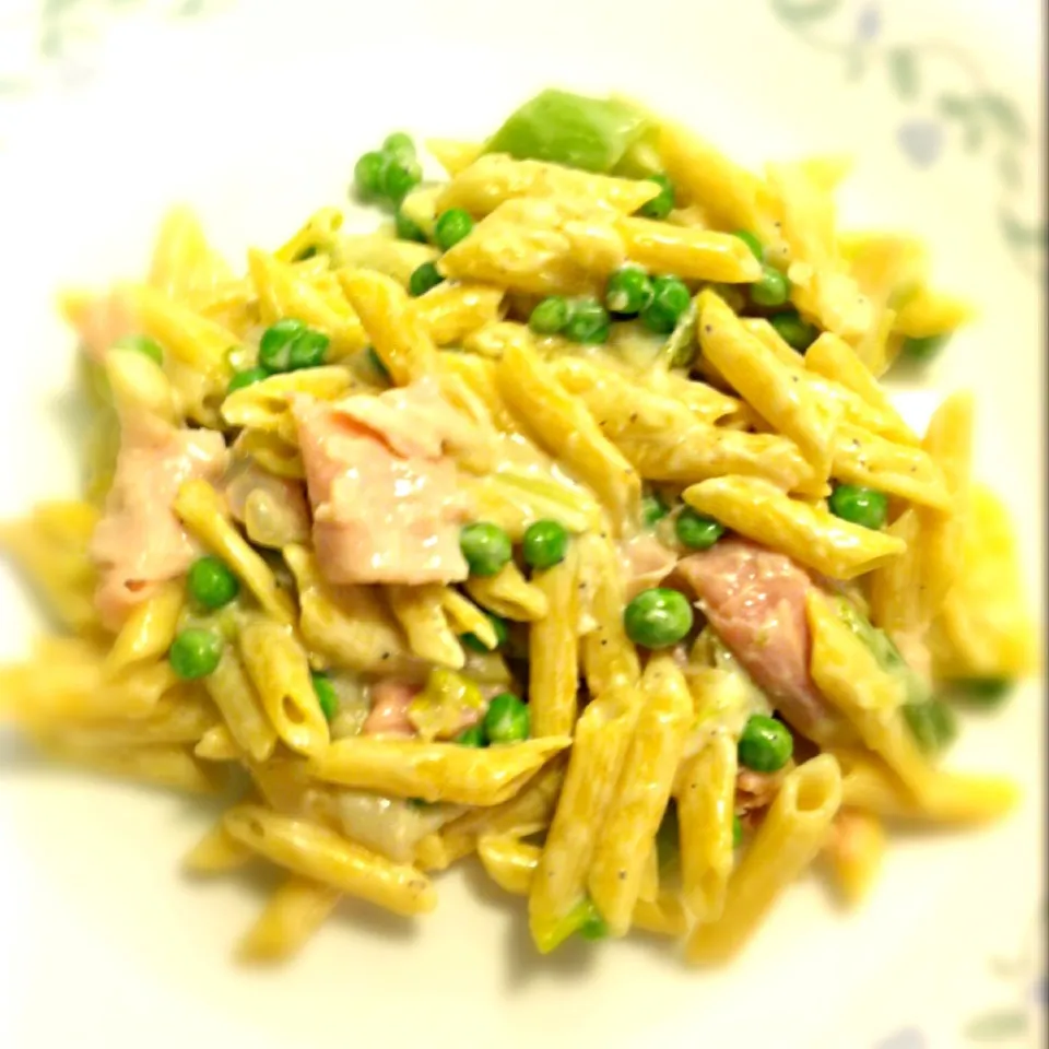 Creamy pasta with leeks, peas and ham|Martha P.さん