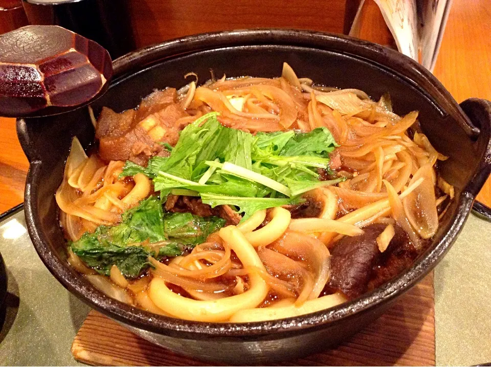 Snapdishの料理写真:牛鍋定食 うどん入り|岩﨑 正勝さん