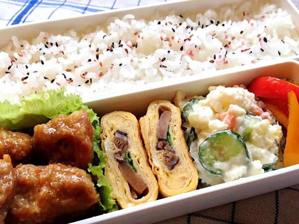 鶏もも肉のごま味噌焼き                             ６月２６日のお弁当|azukiさん