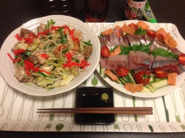 鶏胸肉と肝の野菜炒め、ワカナのお造り！(=ﾟωﾟ)ﾉ✨|サソリさん