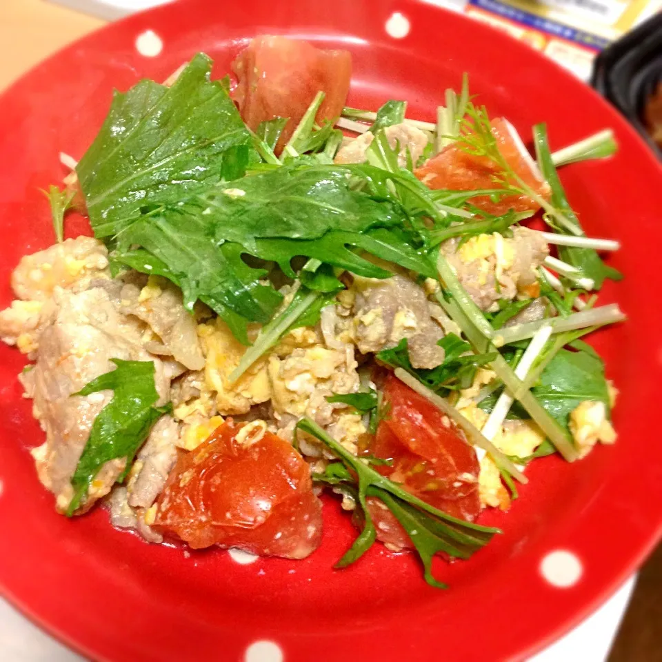 トマトと豚肉の卵とじ|panco!さん