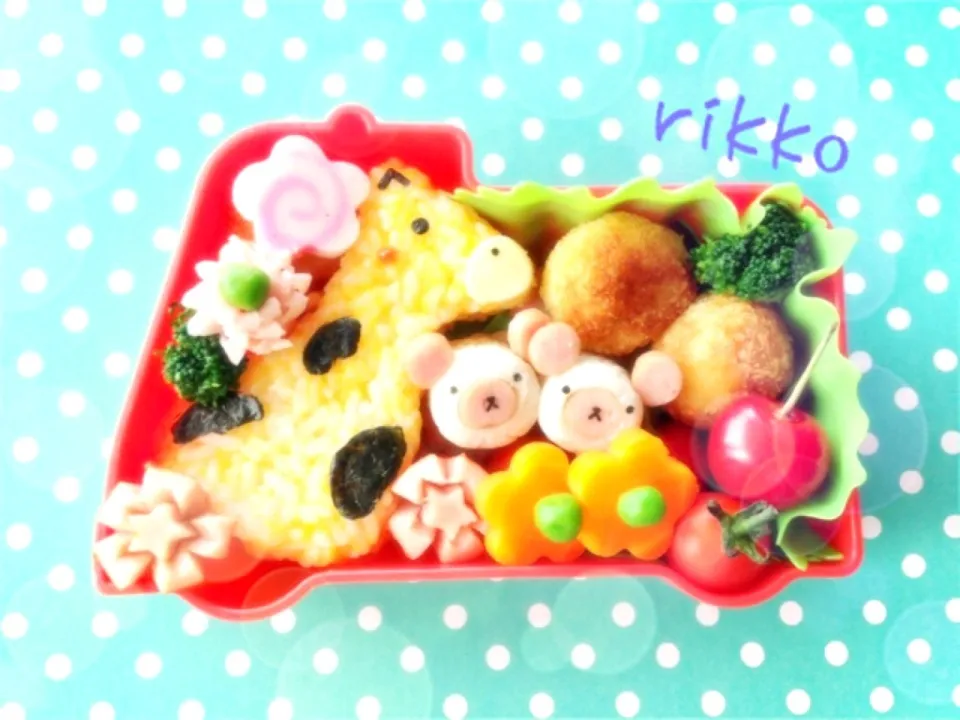 ❤キリンくんとクマさんの❤          💛💛仲良し弁当💛💛|rikkoさん