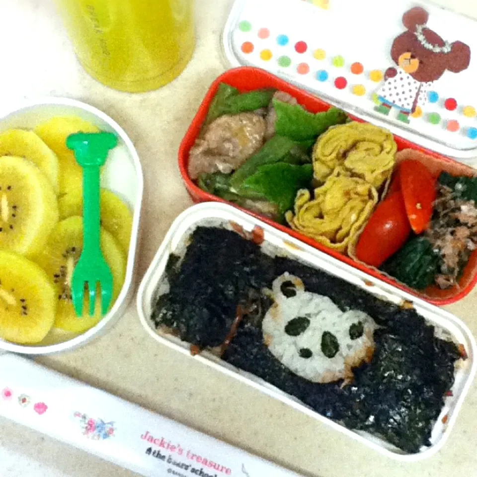 今日のJK弁当はパンダぴょん海苔弁〜♪( ´▽｀) Today's lunch box. Panda seaweed！|hoppycowさん