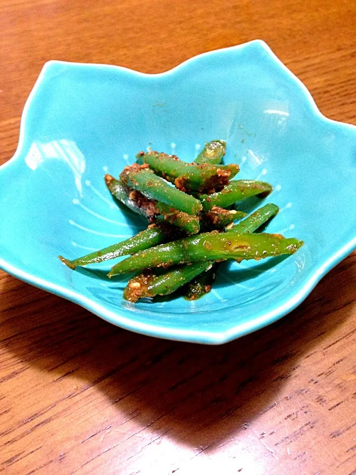 三度豆の胡麻和え|ふくぷくさん