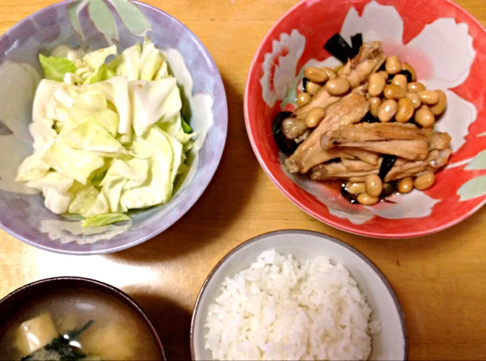 鶏と大豆の中華煮＆キャベツごま和え|KEIさん