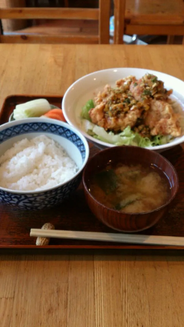 【駒場東大前 菱田屋】油淋鶏定食|うめロクさん