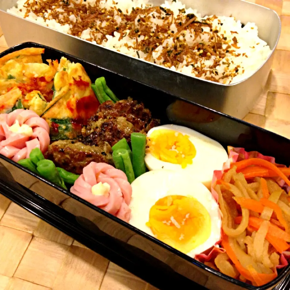 餃子の具の残りでつくね弁当|masakoさん