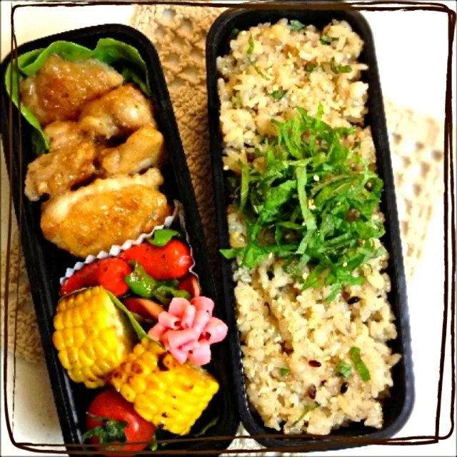 くららのシソご飯で旦那サマのお弁当❤|ゆりっぺ⋆*❁さん