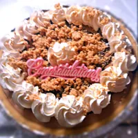 Chocolate peanut butter pie with decorations|rachel daduscさん