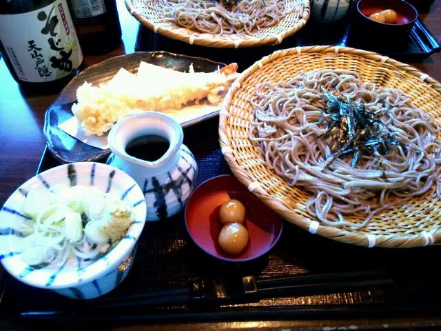 Snapdishの料理写真:そじ坊のざるそばとえび天♪|ァキさん