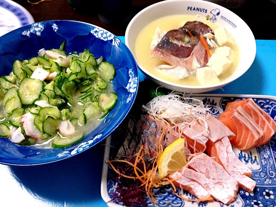 トロサーモン 鯛お頭 タコ酢|肉大好きさん