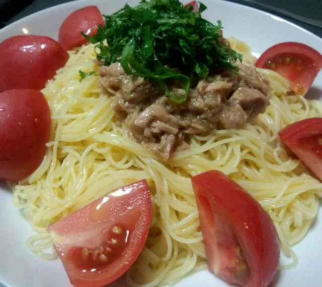 ツナと大葉の冷製パスタゆずこしょう風味|ぐっちさん